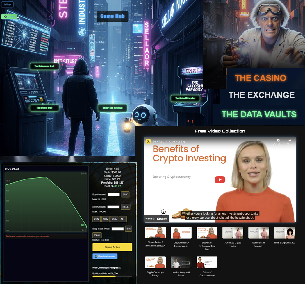 BasicCryptoLearning Platform Dashboard, Games & Simulators